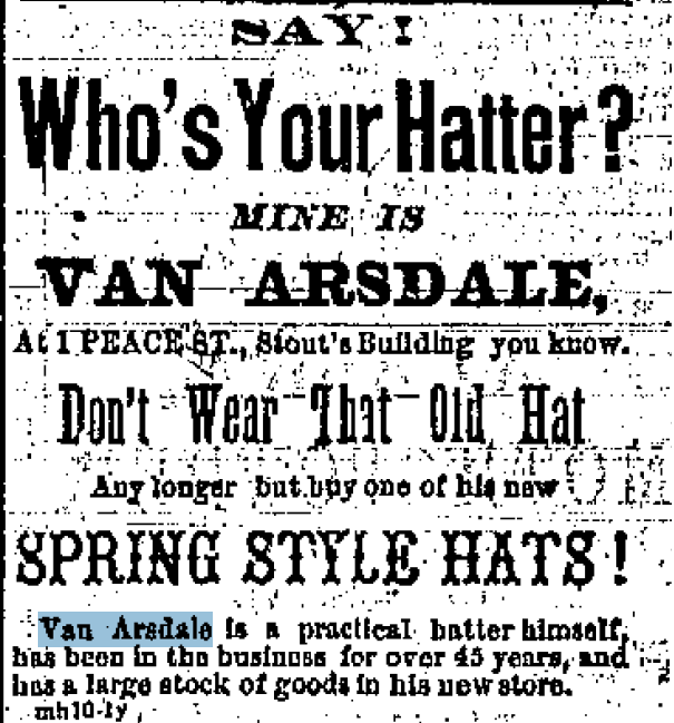 Van Arsdale: a Practical Hatter | Van Arsdale Family History
