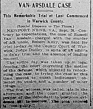 27 September, 1901 – The Times (Richmond, VA) – Friday Edition | Van Arsdale  Family History